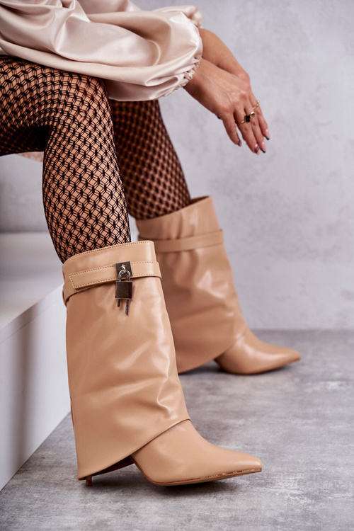 Kožené vložené topánky na päte Hega Steffi