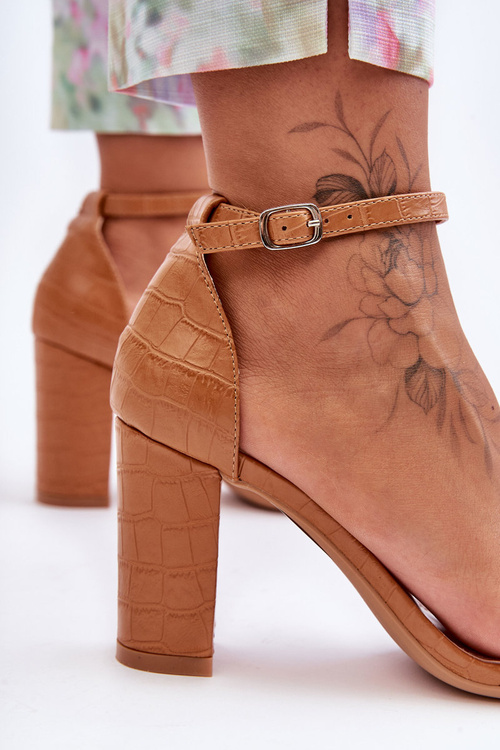 Sandály Na Štítku Hadí Vzor Hnědé Hacia