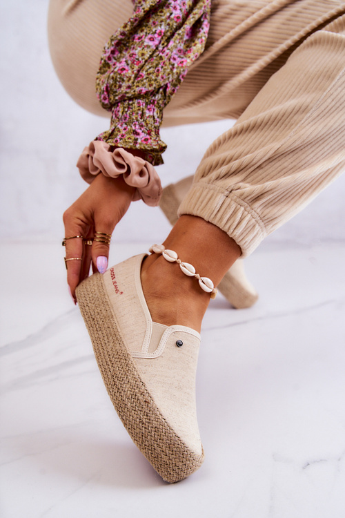 Dámské espadrilky na platformě Cross Jeans JJ2R4014C béžová