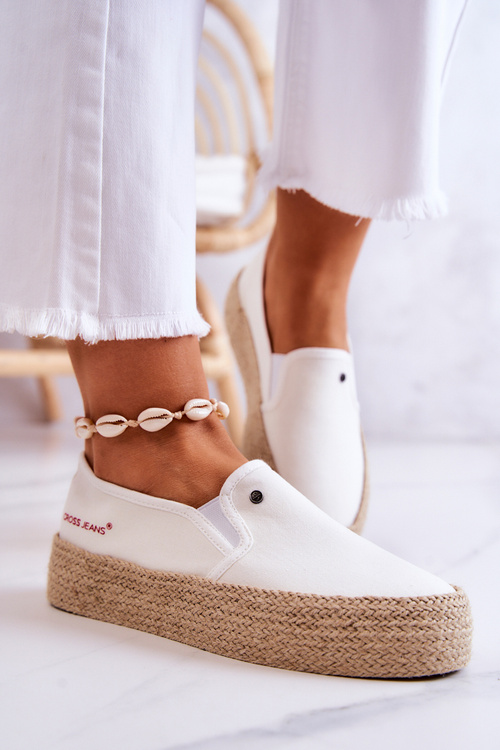 Dámské espadrilky na platformě Cross Jeans JJ2R4013C Bílé