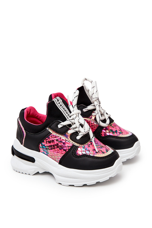 Kožené sportovní boty Hadí kůže Černe Gabbie