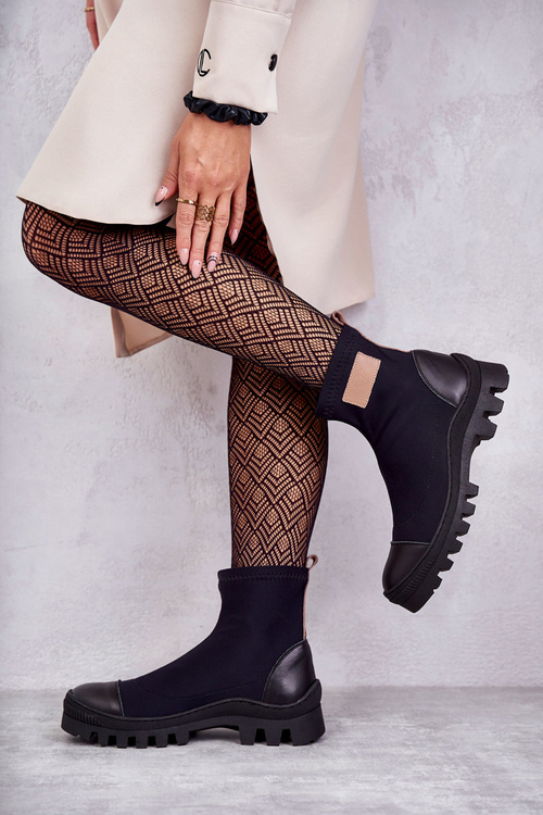 Dámské látkové kozačky Nicole 2703 Černe