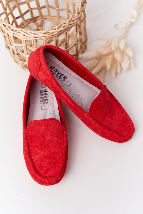 Ženské semišové červené Moccasins San Marino