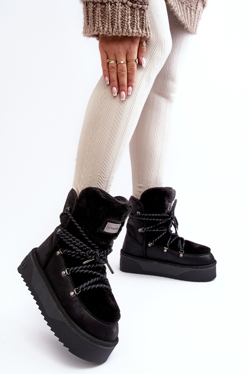 Vegánske snehové topánky na vodotesnej plošine D.Franklin DFSH371008 Čierna