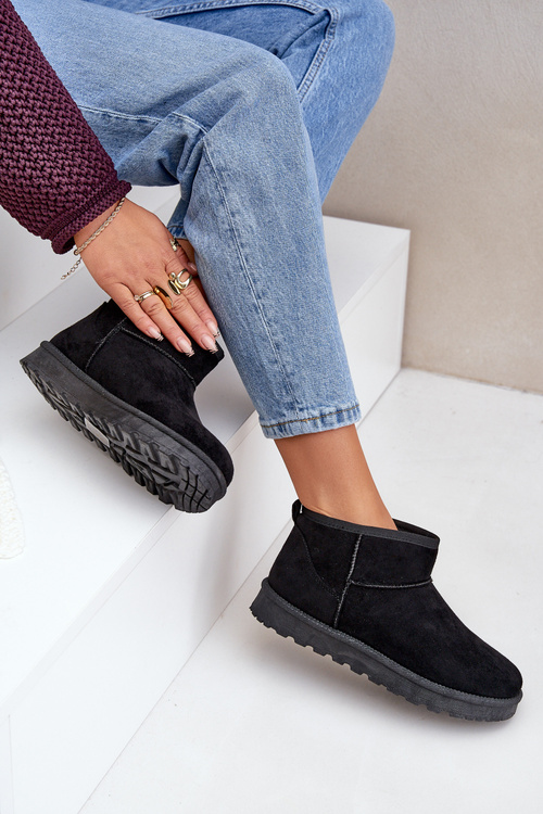 Dámske Snehule Z Eko Zamsu Čierne Noliri