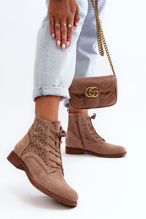 Dámské botky se vzorem béžové S.Barski HY66-136