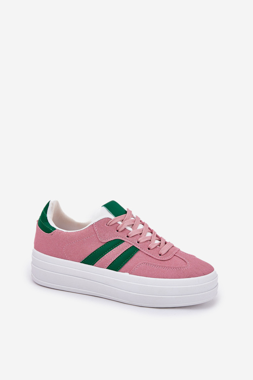 Stylové Dámské Tenisky Na Platformě Růžové Silavia