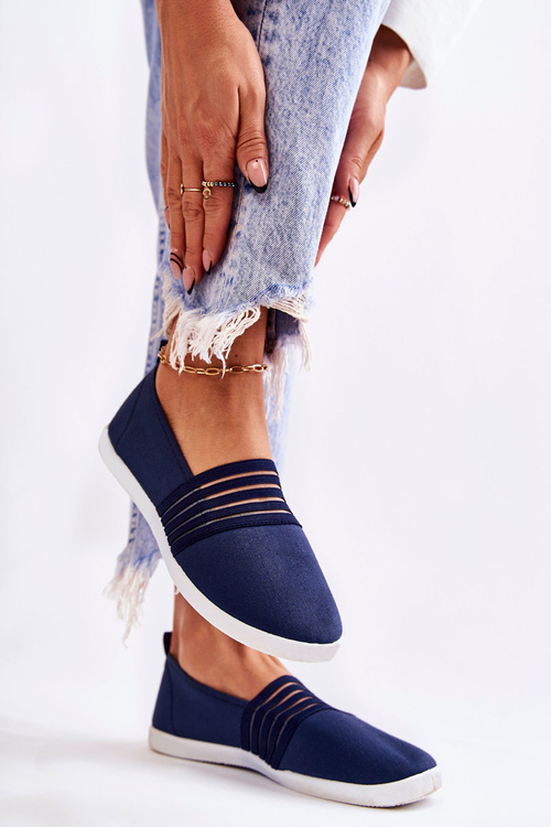 Dámské látkové tenisky Slip-On námořnická modre Lilis