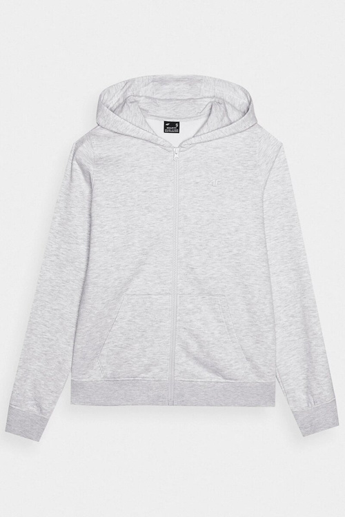 Dámska Mikina S Kapucňou Rozopínacia Bavlnená 4F Šedá 4FWMM00TSWSF1467-27M