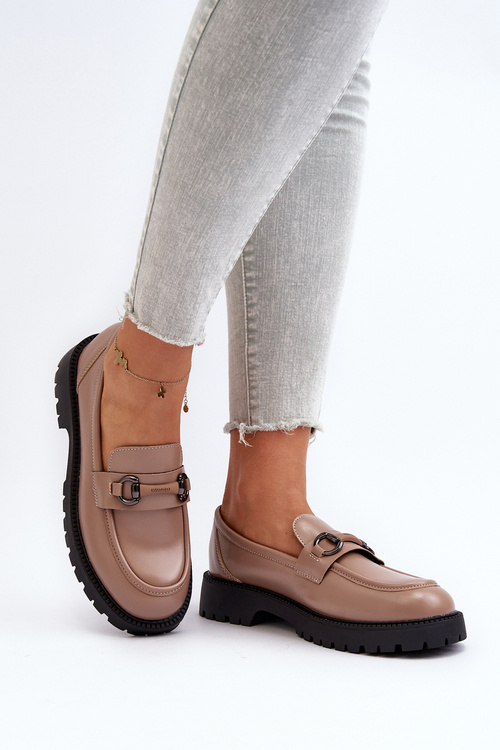 Dámské mokasíny z ekokoženky béžové Ledda