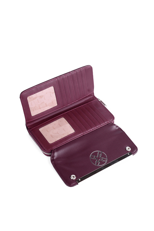 Veľká dámska kožená burgundská peňaženka Elisie