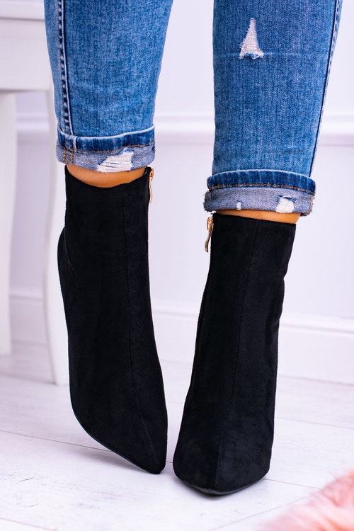 Lu Boo Black Suede topánky na vysokých podpätkoch Veneci