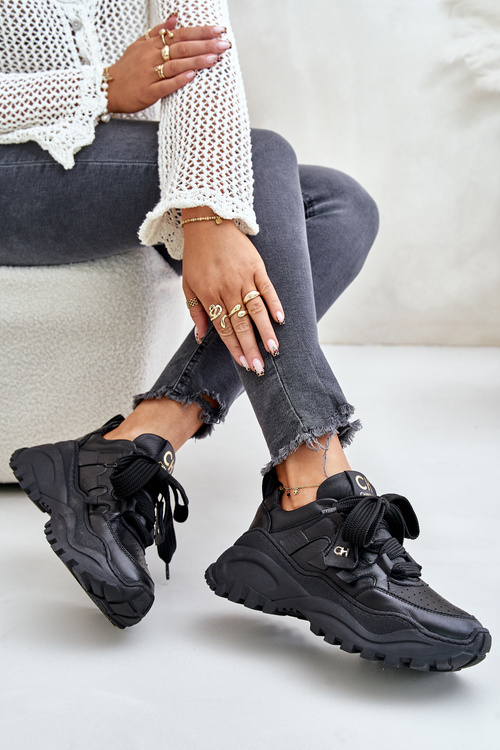 Dámske Kožené Tenisky CheBello 4583 Čierne