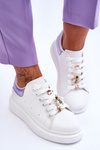 Dámske športové topánky na masívnej platforme biele a fialové chante