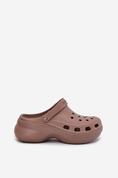 Dámské Pěnové Sandály Na Masivní Podešvi Big Star RR274A121 Tmavě béžové