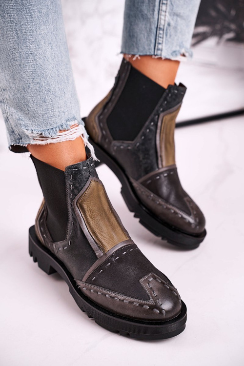 Dámské Boty Maciejka Kožené Šedé 04634-03