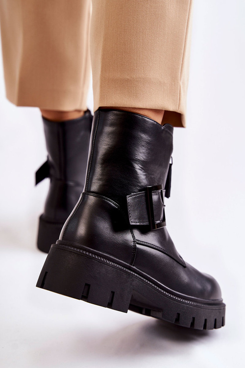 Dámské zateplené kozačky na zip Černé Torey