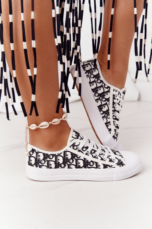 Dámské Kulaté Tenisky Černé-Bílé Day Off