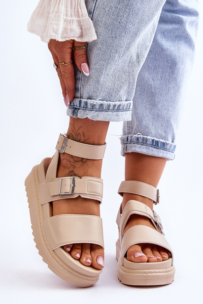 Dámské sandály s páskem Béžove Hever