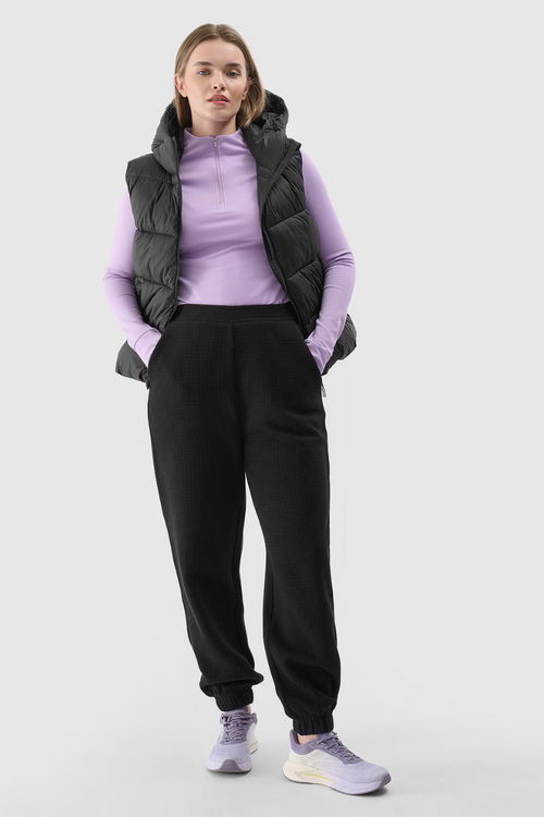 Dámská Péřová Vesta S Kapucí 4F Černá 4FWAW24TVJAF141-20S