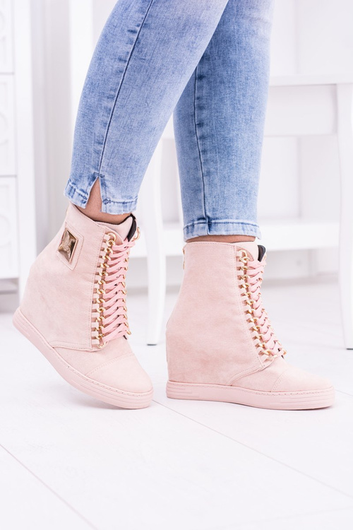 Dámská Obuv Sneakers Lu Boo Semišové Tenisky Růžové Monica