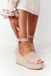 Klínové Sandály S Copánky Béžové Makenna
