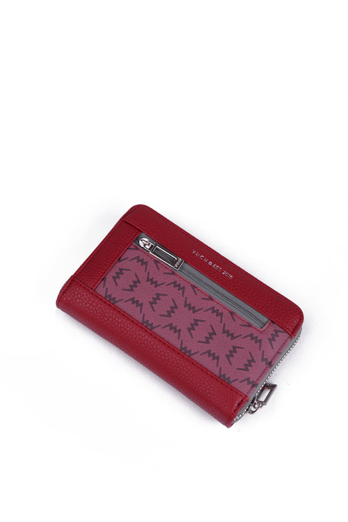 Kožená peněženka na zip Červenošedá Merina