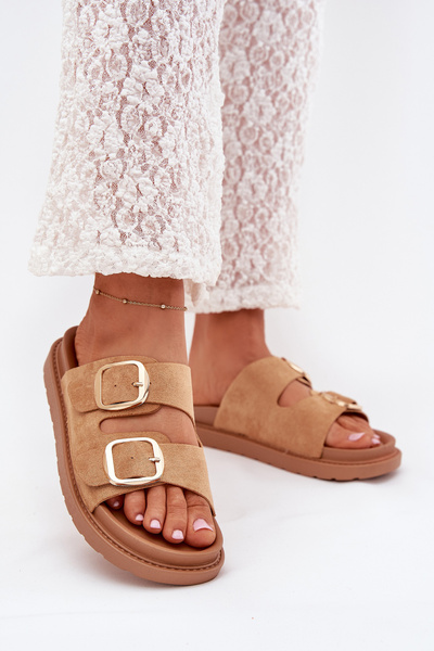 Dámské Sandály Na Platformě Se Zlatými Přezkami Camel Verena