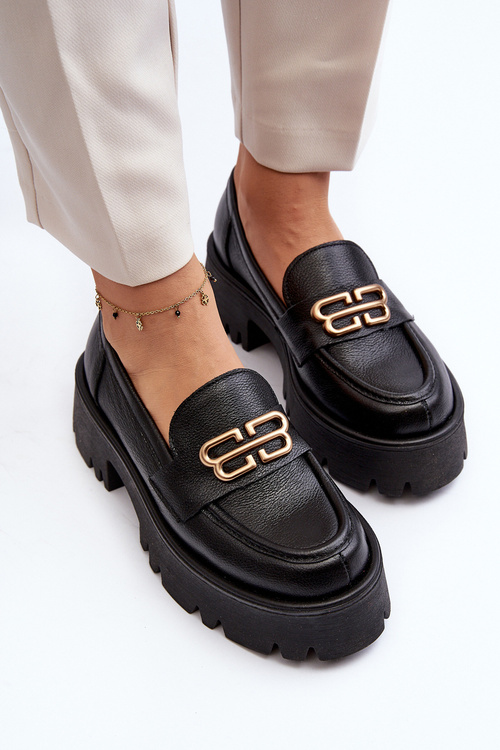 Zazoo 20164 Dámské Mokasíny Z Pravé Kůže Černé