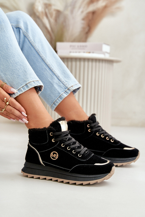 Boty Sportovní Dámské Zateplené Na Platformě Černé Ariatte