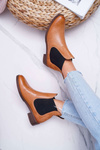 Dámske kožené topánky Maciejka Camel 04359