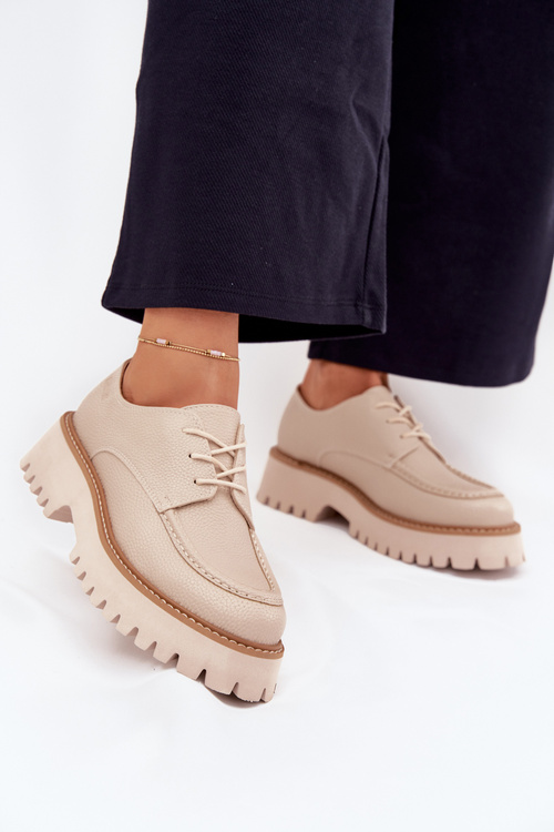 Dámske Mokasíny S Šnurovaním Big Star NN274053 Béžové