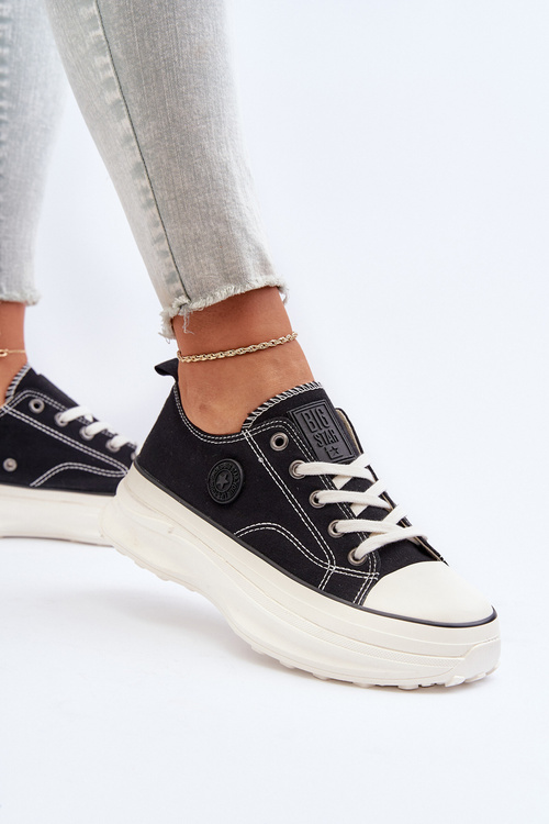 Dámske tenisky na masívnej podrážke Big Star NN274125 Čierne