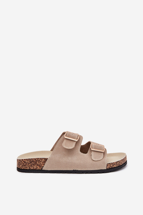 Dámské Sandály Se Zlatými Sponami A Prošitím Béžové Lunera