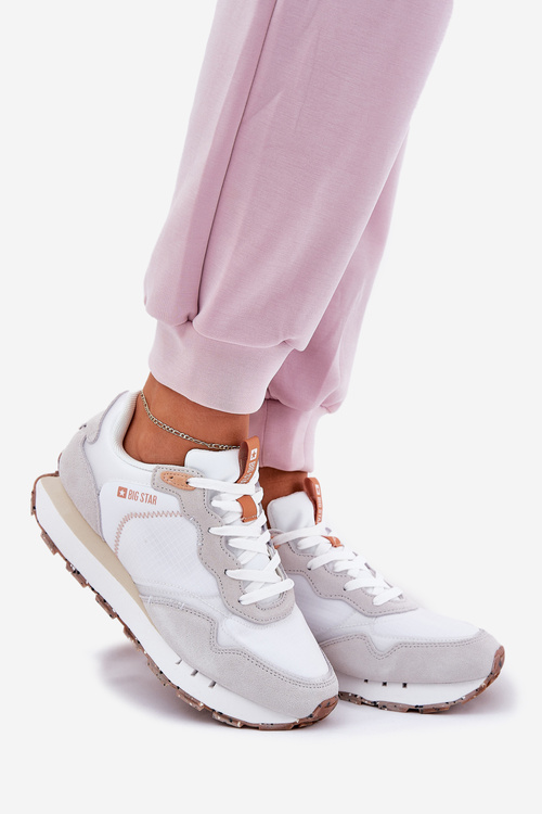 Semišové Lehké Sportovní Boty Pro Ženy Big Star RR274235 HI-POLY SYSTEM Béžové