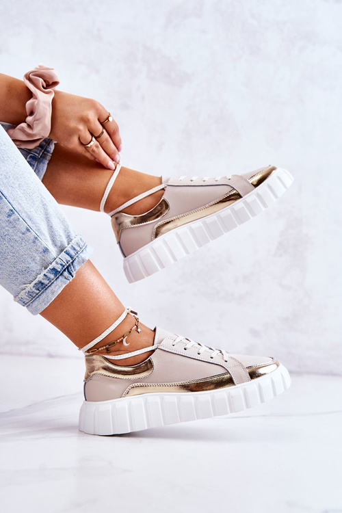 Dámska obuv na platforme Beige a Gold Noriso