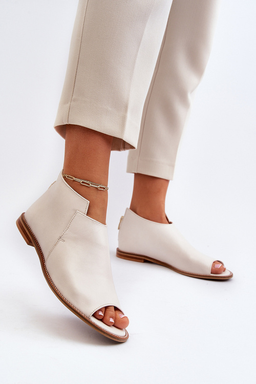 Dámské kožené sandály Laura Messi 2443 Bílé