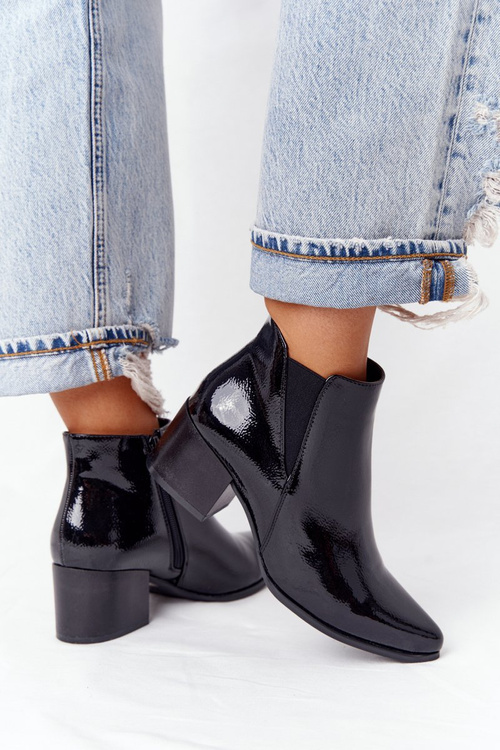 Maľované vysoké podpätky Sergio leone bt153 čierna