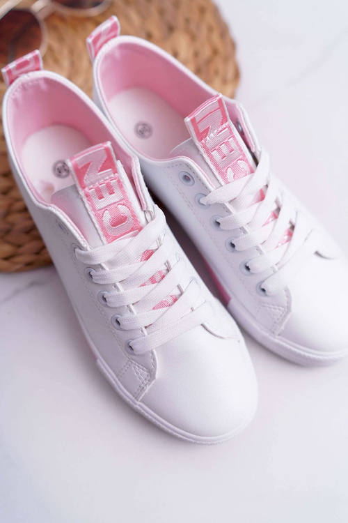 Ženské tenisky biely ružový nigridský pás