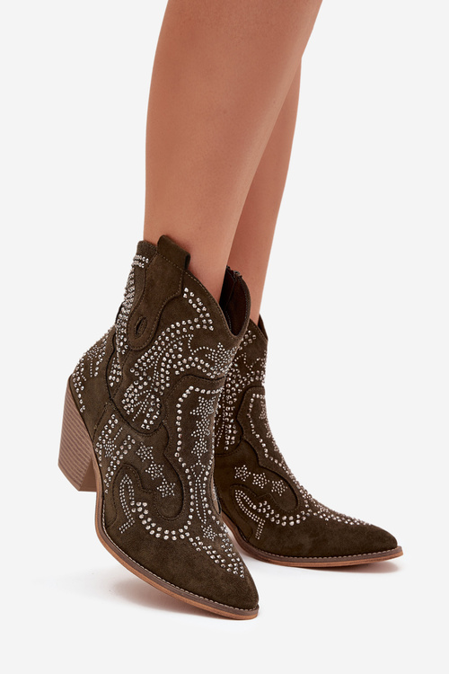 Zateplené Dámské Botky Kováře Se Zdobením Tmavě Zelené Lelira