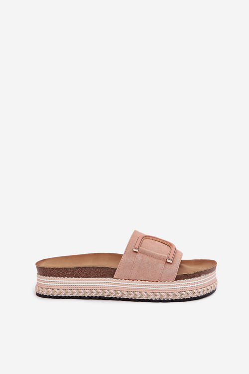 Dámske sandále na platforme s ozdobou ružové Daphira