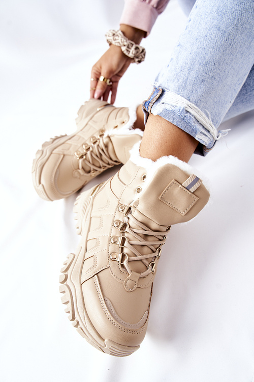 Dámské Kotníkové Boty zateplené Béžové Hareshaw