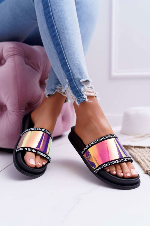 Dámské nazouváky růžové duhově Nerdo