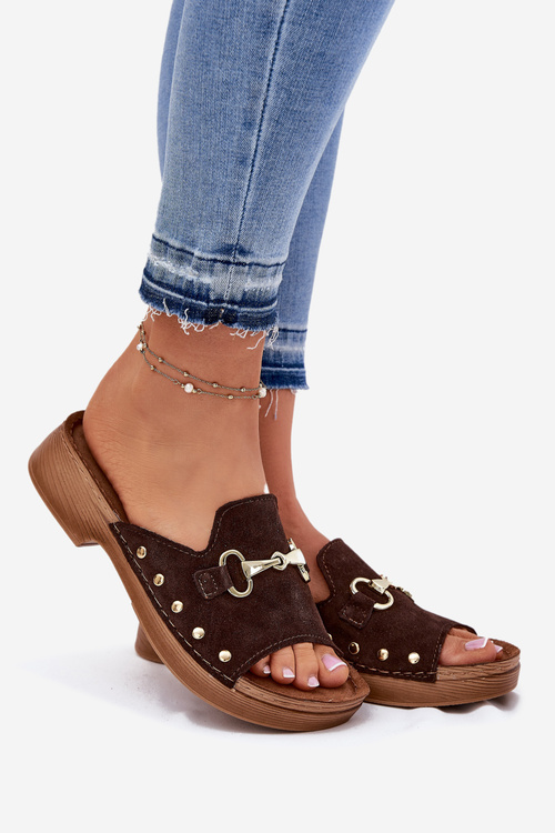 Dámske Zamszové Sandále Inblu TF0002KU Hnedé