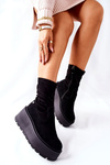 Suede Boots na čiernej platforme Maciejka 05319-01