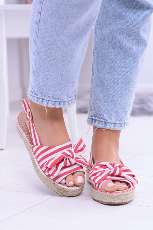 Červené dámske sandále Espadrilles Buni Bows