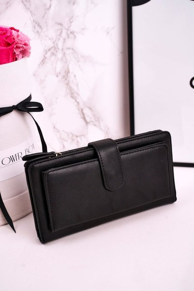 Velká Dámská Peněženka S Extra Prostorem Pro Karty Černá