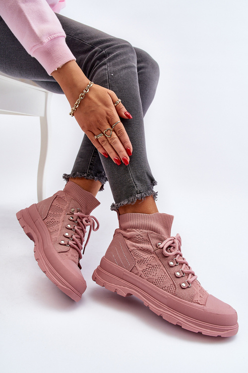 Dámske tenisky s elastickým vrchným dielom ružové Kalyne