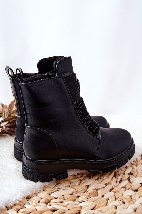 Dětské Izolované Kožešinou Boty černé Miraven