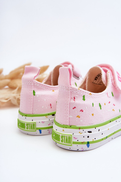 Detské tenisky na suchý zips Veľká hviezda LL374064 Pink